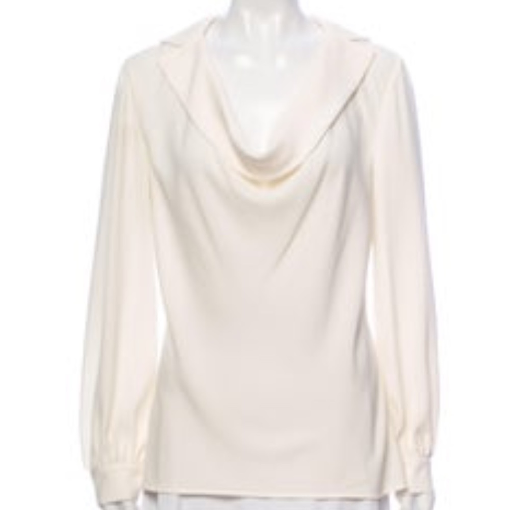 St. John Cowl Neck Long Sleeve Blouse